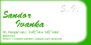 sandor ivanka business card